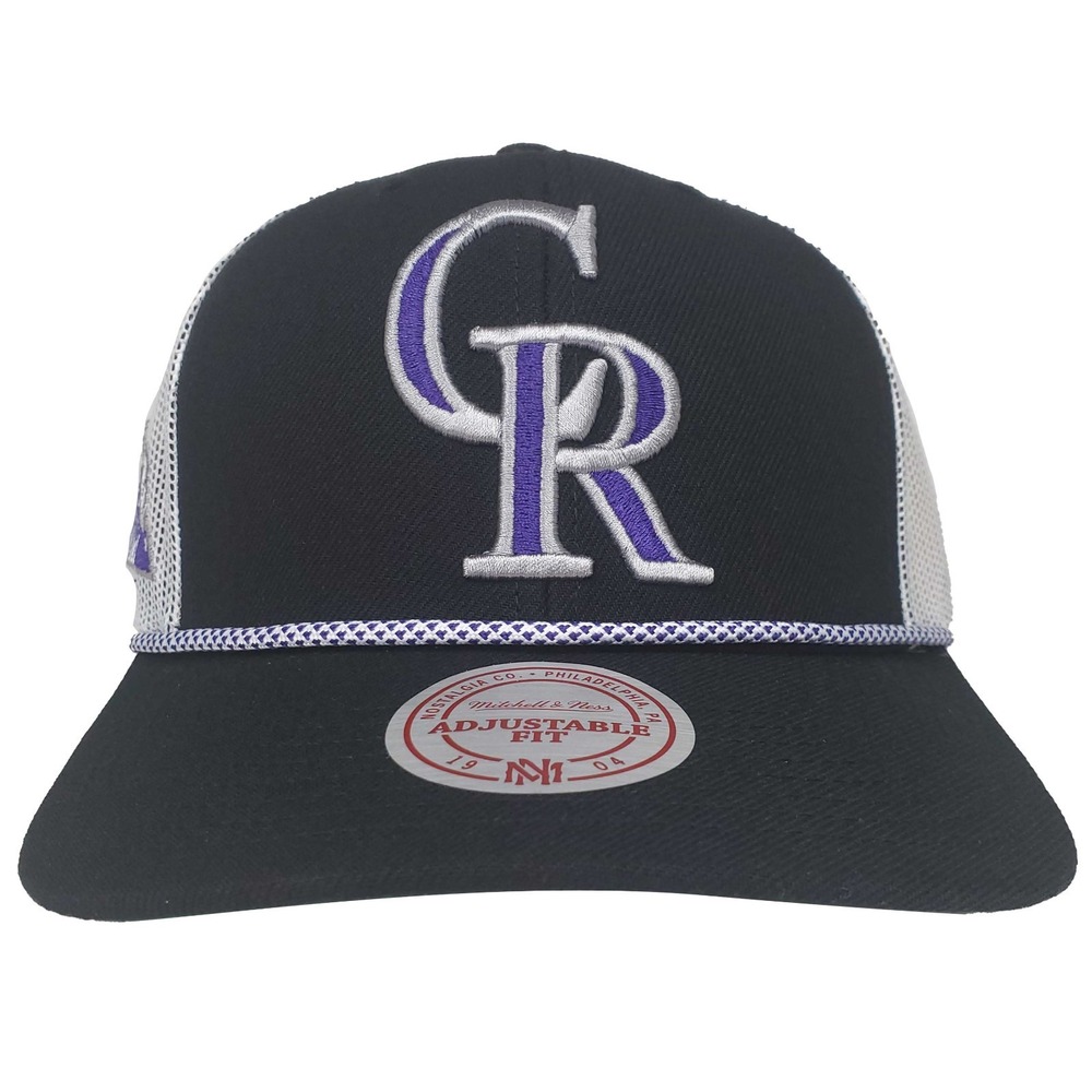 Colorado Rockies Mitchell & Ness MLB Trucker Hat Cap 3D Logo Roped Bill NWT